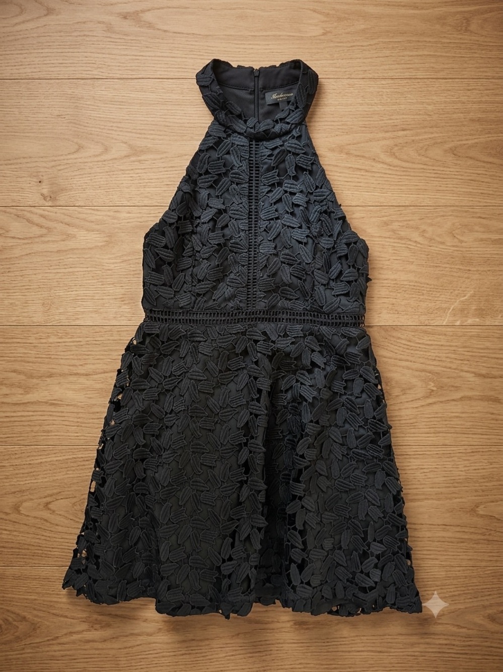 Bardot Black Girls' Floral Lace Halter Dress a formal casual